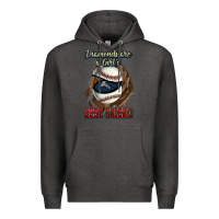 Charcoal Heather Diamonds are a girl's best friend Baseball Premium Hoodie - HowdyJamesFarm