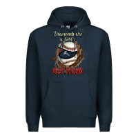 Navy Diamonds are a girl's best friend Baseball Premium Hoodie - HowdyJamesFarm