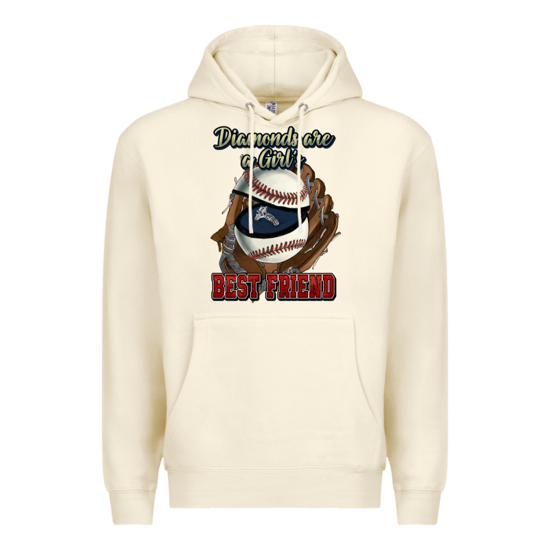 Diamonds Are A Girl's Best Friend Baseball Premium Hoodie by HowdyJamesFarm | Teevron