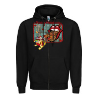 Black Merry Christmas Lips Santa Zipper Hoodie - Bettercallsaul