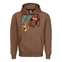 Chestnut Merry Christmas Lips Santa Zipper Hoodie - Bettercallsaul