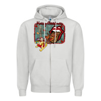 Dove Grey Merry Christmas Lips Santa Zipper Hoodie - Bettercallsaul