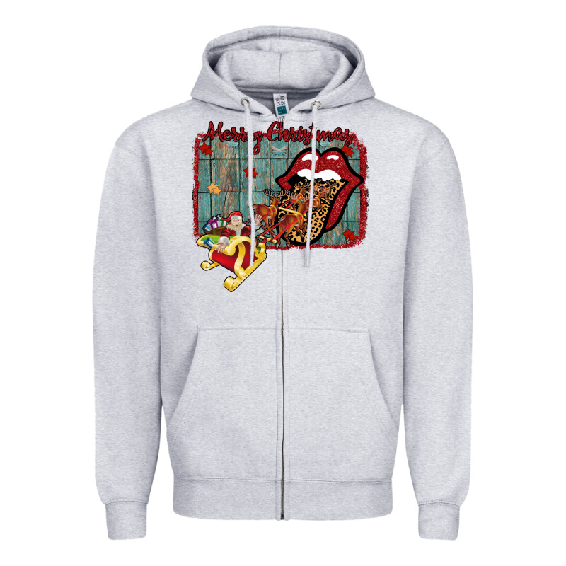 Merry Christmas Lips Santa Zipper Hoodie by Bettercallsaul | Teevron