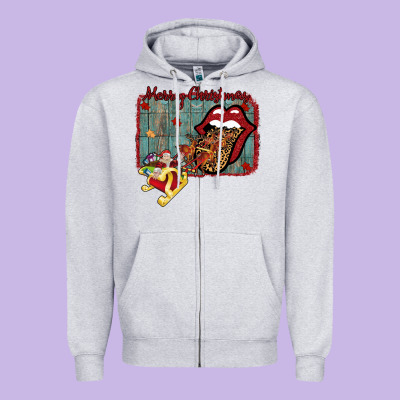 Merry Christmas Lips Santa Zipper Hoodie Designed By Bettercallsaul