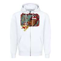 White Merry Christmas Lips Santa Zipper Hoodie - Bettercallsaul