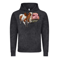 Vintage Black cute simmental cow Vintage Hoodie - LillyAllenDesigns