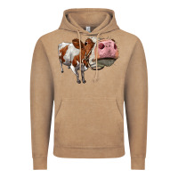 Vintage Coffee cute simmental cow Vintage Hoodie - LillyAllenDesigns