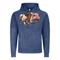 Vintage Denim cute simmental cow Vintage Hoodie - LillyAllenDesigns