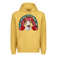 Antique Gold valentines heifer rainbow Premium Hoodie - JahusDesignShop