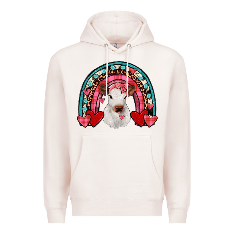 Valentines Heifer Rainbow Premium Hoodie by JahusDesignShop | Teevron