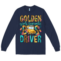 Navy golden girls favorite bus driver Long Sleeve Tee - NancyCooperArtShop