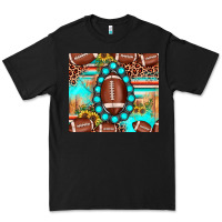 Black football leopard turquoise gemstone sunflower Premium Tee - JahusDesignShop