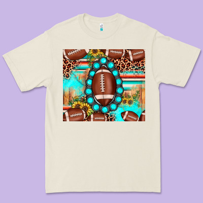 Football Leopard Turquoise Gemstone Sunflower Premium Tee Designed By Jahusdesignshop