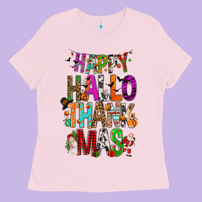 Happy Hallothankmas Ladies Tee Designed By Fadigitalartstudio