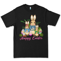 Black easter bunny family wıth carrots and eggs Premium Tee - AdoDesignShop