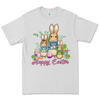 Dove Grey easter bunny family wıth carrots and eggs Premium Tee - AdoDesignShop