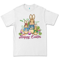 White easter bunny family wıth carrots and eggs Premium Tee - AdoDesignShop