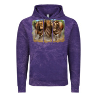 Cloud Purple 3 red angus bulls Vintage Hoodie - LillyAllenDesigns