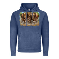 Vintage Denim 3 red angus bulls Vintage Hoodie - LillyAllenDesigns