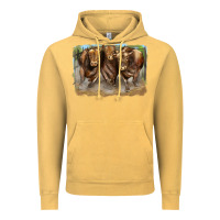 Vintage Mustard 3 red angus bulls Vintage Hoodie - LillyAllenDesigns
