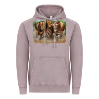 Vintage Zinc 3 red angus bulls Vintage Hoodie - LillyAllenDesigns