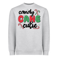 Heather Grey candy cane cutie Heavyweight Sweatshirt - MaliasSmallBusiness
