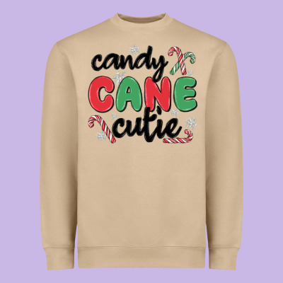 Candy Cane Cutie Heavyweight Sweatshirt Designed By Maliassmallbusiness