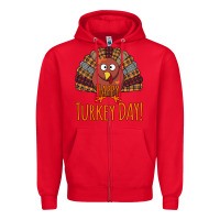 Red Happy Turkey Day - Thanksgiving Party Zipper Hoodie - Bettercallsaul