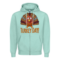 Seafoam Happy Turkey Day - Thanksgiving Party Zipper Hoodie - Bettercallsaul