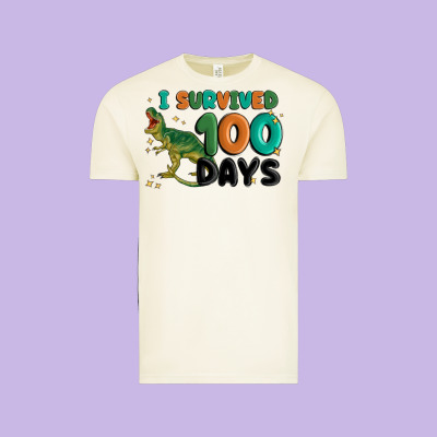 I Survived 100 Days Vintage Tee Designed By Maliassmallbusiness