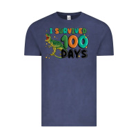 Vintage Denim i survived 100 days Vintage Tee - MaliasSmallBusiness