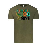 Vintage Olive i survived 100 days Vintage Tee - MaliasSmallBusiness