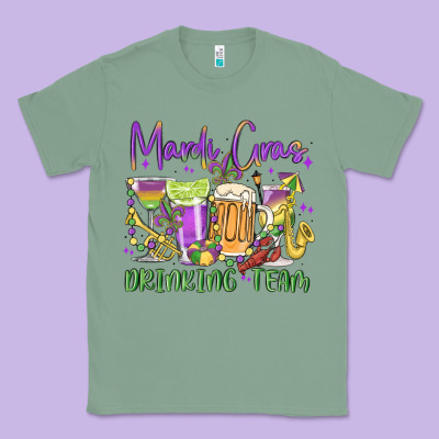 Mardi Gras Drinking Team Classic Tee Designed By Maliassmallbusiness