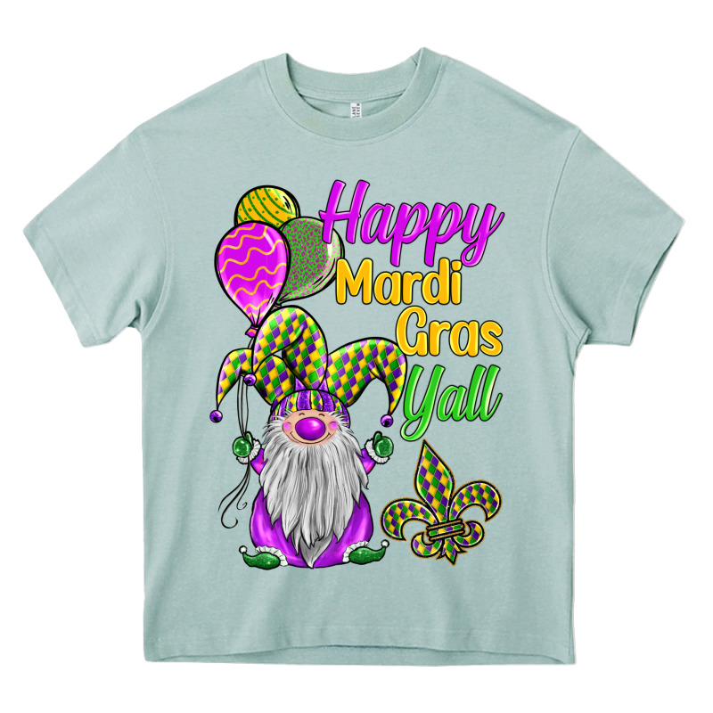 Happy Mardi Gras Y'all Heavy Core Tee by BarkalooDesign | Teevron