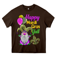 Chocolate Brown happy mardi gras y'all Heavy Core Tee - BarkalooDesign