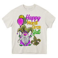 Cream happy mardi gras y'all Heavy Core Tee - BarkalooDesign