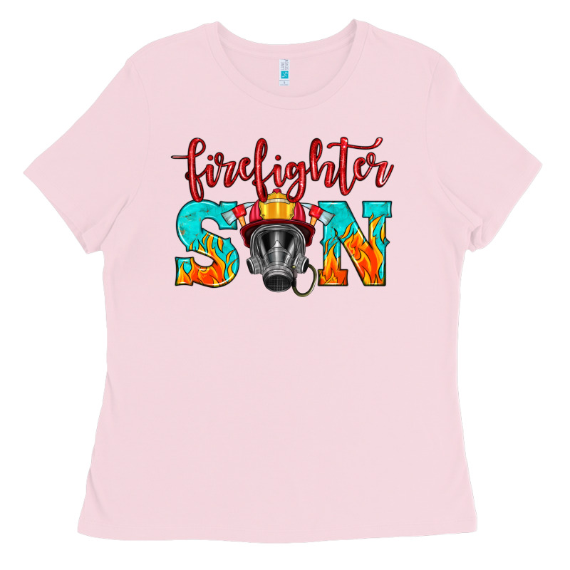 Firefighter Son Boy Ladies Tee by HRA Design Shop | Teevron
