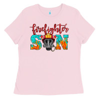 Bubblegum Pink firefighter son boy Ladies Tee - HRA Design Shop