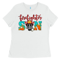 White firefighter son boy Ladies Tee - HRA Design Shop