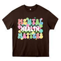 Chocolate Brown mental health matters Heavy Core Tee - JahusDesignShop