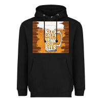 Black keep calm and drink cold beer Heavyweight Hoodie - TumblerDesignByShophia