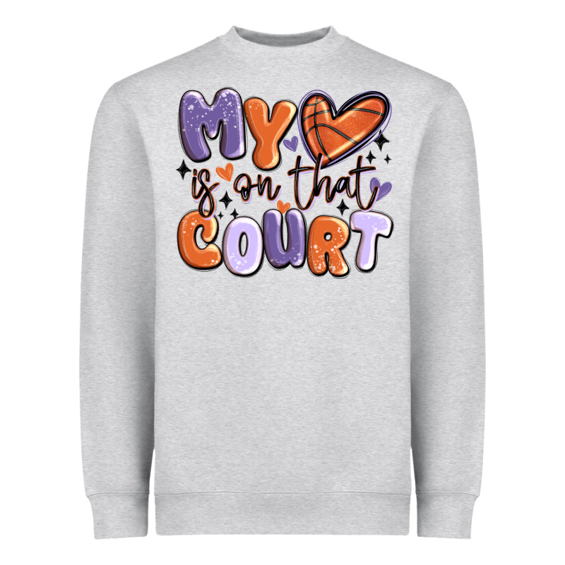 My Heart Is On That Court Heavyweight Sweatshirt by MaliasSmallBusiness | Teevron
