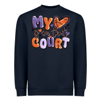 Navy my heart is on that court Heavyweight Sweatshirt - MaliasSmallBusiness