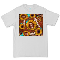 Dove Grey football leopard sunflower Premium Tee - JahusDesignShop