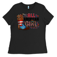 Black all american girl Ladies Tee - RacoonDesign