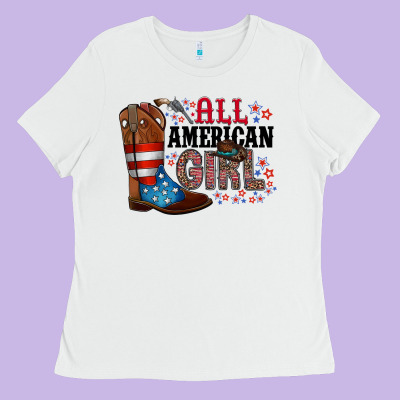 All American Girl Ladies Tee Designed By Racoondesign