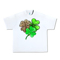 White three clover Urban Heavy Tee - AdoDesignShop