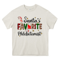 Cream santas favourite phlebotomist Heavy Core Tee - AdoDesignShop