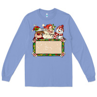Colony Blue santa reindeer snowman preview and costom name Long Sleeve Tee - MaliasSmallBusiness