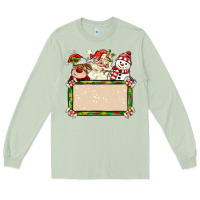 Matcha santa reindeer snowman preview and costom name Long Sleeve Tee - MaliasSmallBusiness